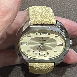 Croton Stainless Steel oval shape watch